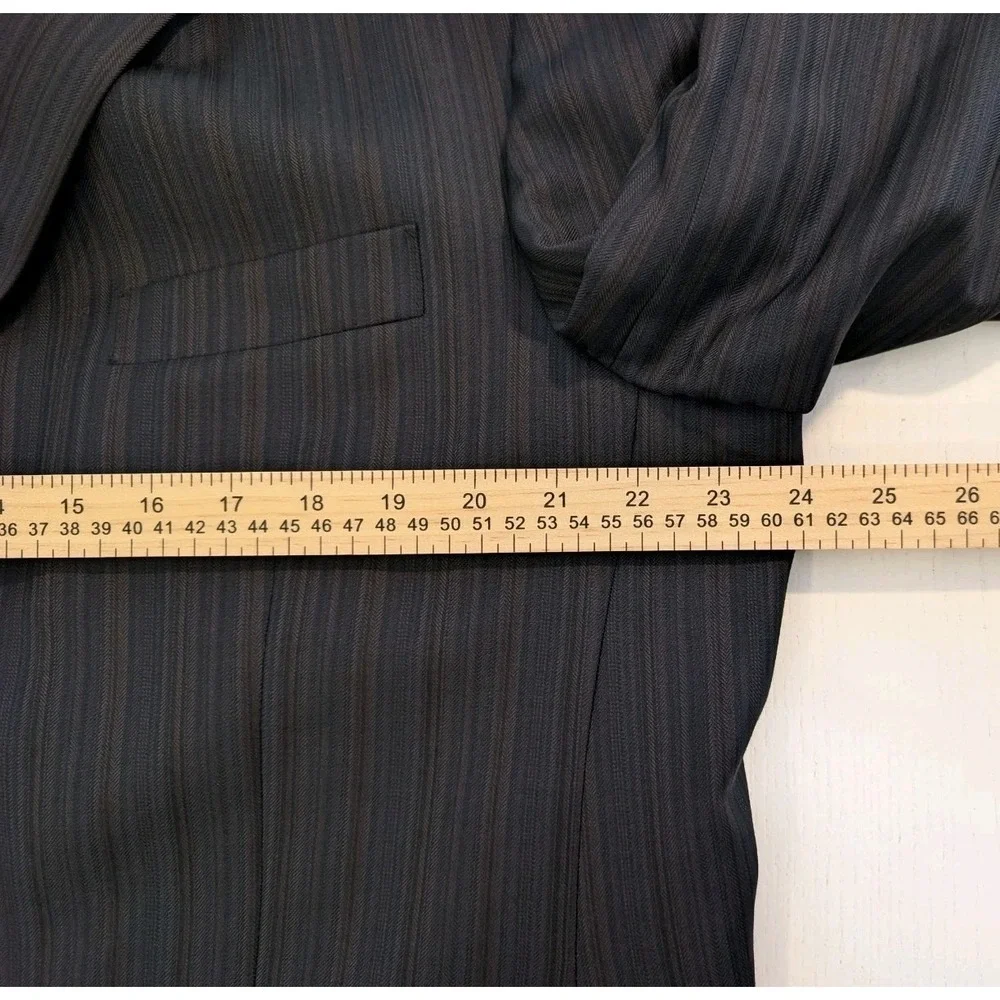 Vintage Kenneth Cole 48L Black Pinstripe Jacket‎ Modern Cut Beautiful Union Made